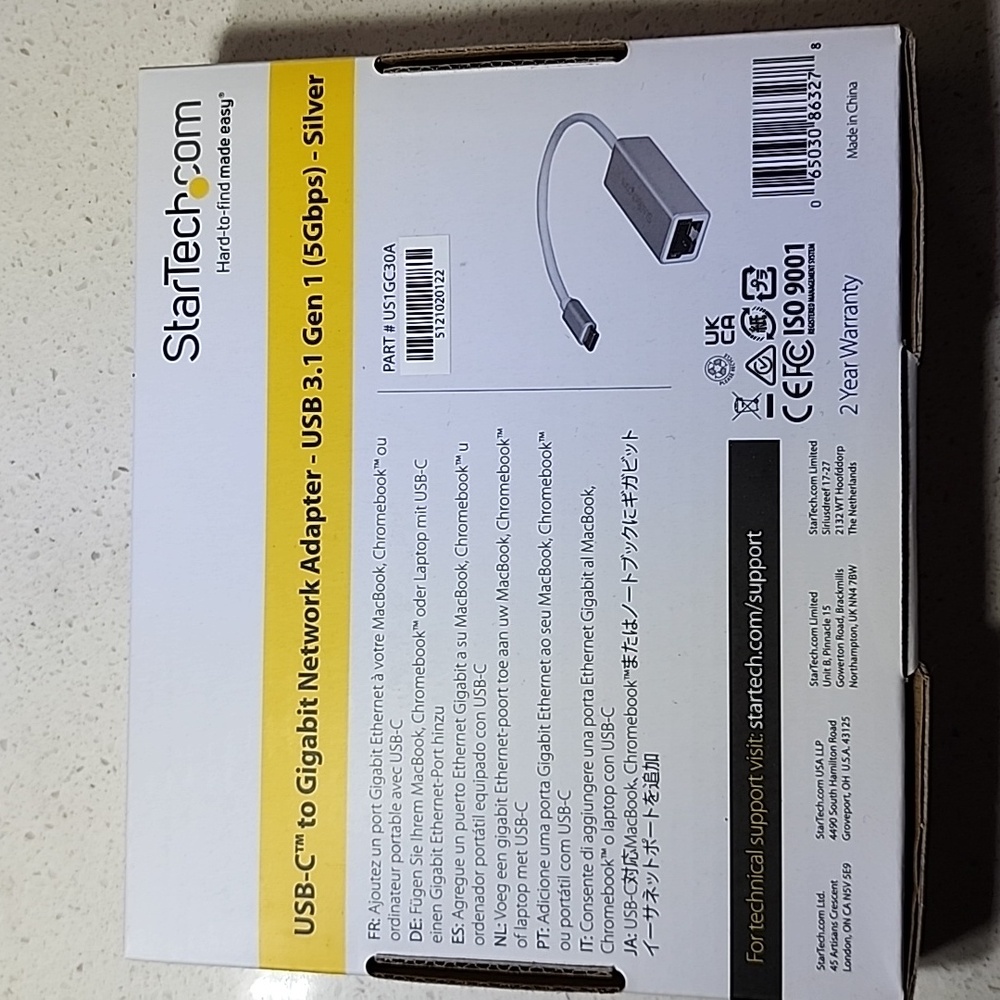 StarTech USB C To Gigabit Network Adapter. New In Box - Picture 3 of 8